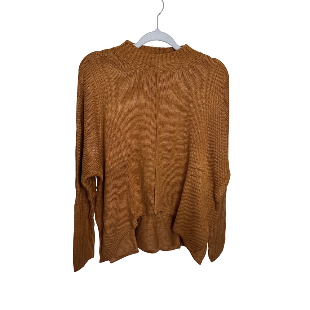 Cupshe Womens XS Brown‎ Mock Neck Long Sleeve Knit Pullover Sweater Top